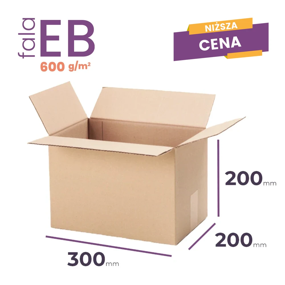 Karton 5-warstwowy 300x200x200 wym. zewn. EB/600 - 20 szt.
