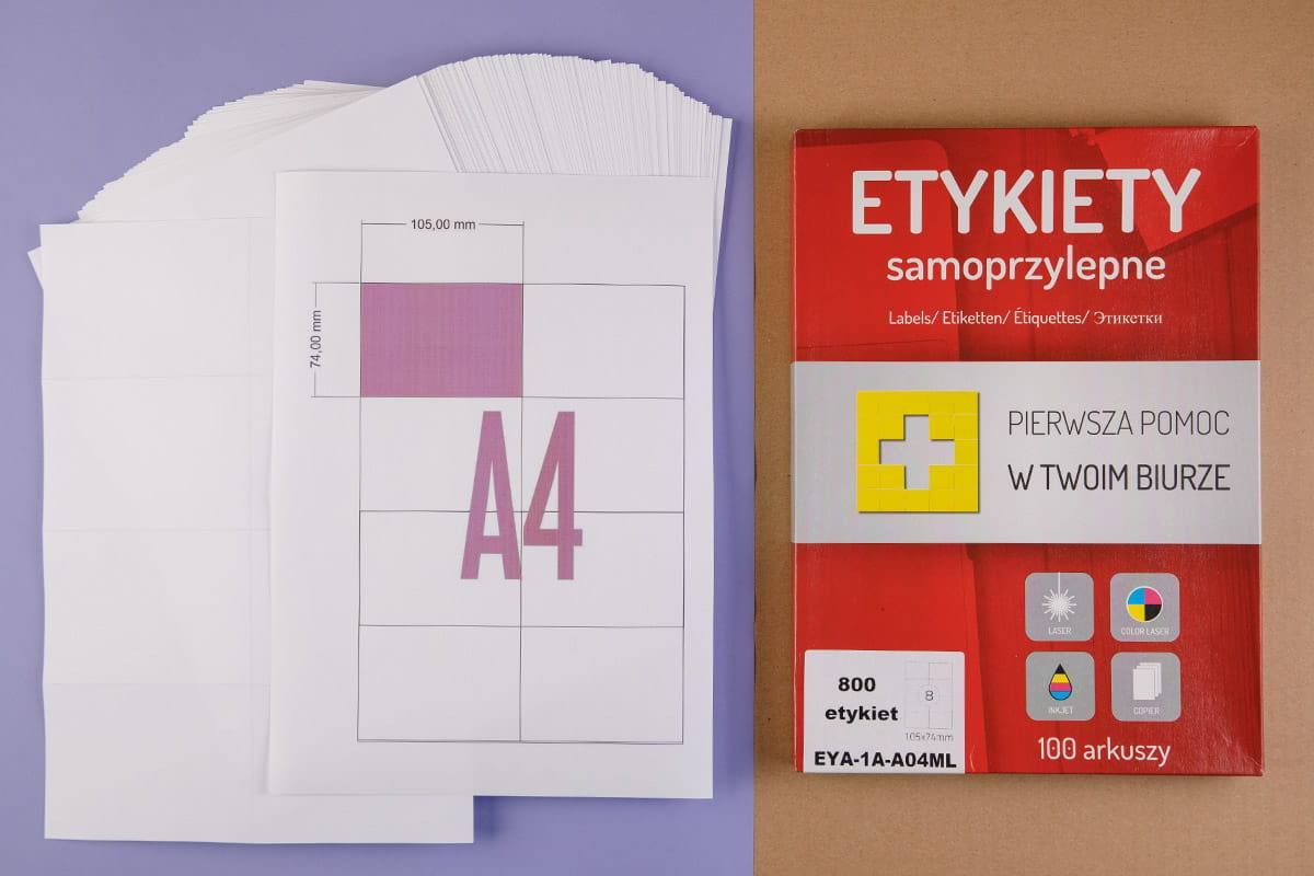 Etykieta samoprzylepna 105x74mm - arkusz A4